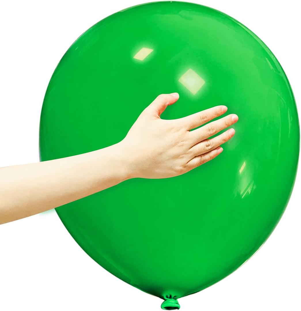 Green Balloons 18 Inch 12 Pack Large Latex Party Balloons Round Helium Balloon for Jungle Safari Birthday Party Christmas Festival Party Decorations (Green Balloons 18 inch)