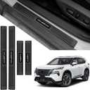 Door Sill Guards Compatible with Nissan Rogue 2021-2025 2026 Accessories ABS Material Door Sill Protector Plate Decoration Front and Rear Door Pedal Kick Protection