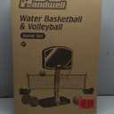 Pool Basketball Hoop&Pool Volleyball Net 2 in 1,Pool Toys Basketball Game with Weighted Base&Stand,2 Water Volleyball&2 Basketball and Pump,Summer Outdoor Family Party Pool Games for Kids Adults