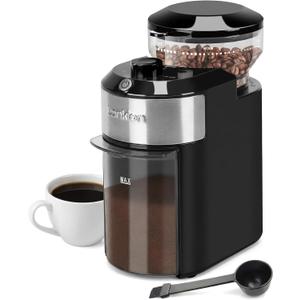 Coffee Grinder - Lonkion Electric Burr Coffee Grinder with 28 Grind Settings - Anti-Static Coffee Bean Grinder for Espresso, Drip, French Press - 2-12 Cup Adjustable - Stainless Steel - Gloss Black