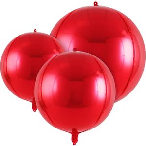 18 Pcs Foil Balloons Shiny Round Balloons Set Large Balloon Garland Arch for Birthday Graduation Wedding Bachelorette Party Decorations, 5 Pcs 22 in, 5 Pcs 15 in, 8 Pcs 10 in Red