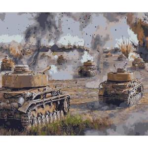 ABEUTY Paint by Numbers for Adults Beginner, Tank War 16 x20 inches DIY Acrylic Oil Painting Craft for Home Wall Decor (No Frame)