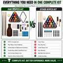 95PCS Pool Table Accessories Set with Pool Balls and Cleaning Kit