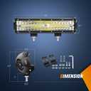 Nilight Led Light Bar 12Inch 300W Triple Row Flood Spot Combo 30000LM Bar Driving Boat Lighting Led Off Road Lights for Trucks,2 Years Warranty
