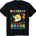 Birthday Shark 2 Year Old Boy or Girl 2nd Bday Kawaii T-Shirt 2T