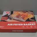 Air Fryer Basket for Oven, Air Fryer Basket and Tray Set with 100 PCS Parchment Papers,Stainless Steel NonStick Oven Air Fryer Rack Pan for Cooking Baking Grilling Dishwasher,15.3" x 11.0"