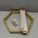 Gold Coffee Table Glass Modern Coffee Table, Hexagon Free Combination Glass Center Table Small End Tables with Metal Frame for Living Room Set of 1