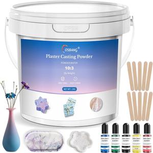 Plaster Casting Powder 1000G/35 OZ, Water Activated Fast Curing Plaster Casting Powder, 20-30 Minutes Demold, Easy Mixing & Beginners Friendly Casting Powder for Resin Molds, Crafts & DIY Art