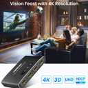 HDMI Switch 3 in 1 Out 4K UHD HDMI Switcher Splitter, Automatic Switch with Remote Metal HDMI Switch Box Hub Support 4K 3D 1080P HDCP2.2 for PS5 PS4 Xbox DVD Player Fire Stick Apple TV PC