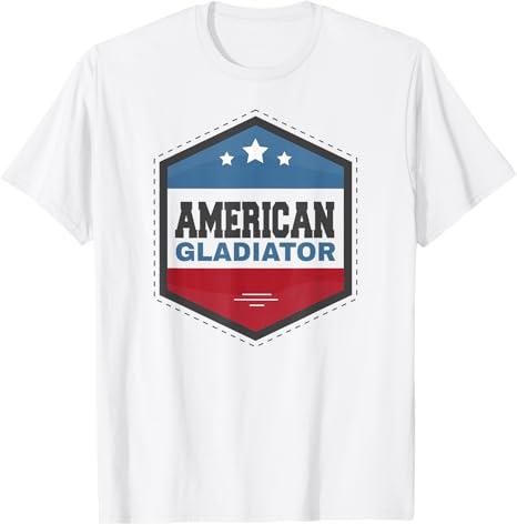 American Gladiator USA Flag Gym Sports Quote Humor T-Shirt, Size: Small