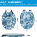 Angol Shiold Elongated Wooden Toilet Seat, 18.5", Blue Marble