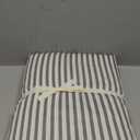 JELLYMONI 100% Natural Cotton 3pcs Striped Duvet Cover Sets,White with Grey Stripes Pattern Printed Comforter Cover,with Zipper Closure & Corner Ties(King Size) (King(104"90"), 0604)