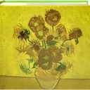 Sunflowers Photo Album 4x6 - Van Gogh Inspired with 200 Acid-Free Pockets & Writing Space, Wedding Guest Book, Floral Memory for Anniversary - Kuword