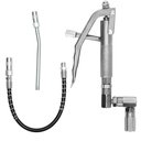 Control Handle Valve - Designed Specifically for Grease Pumps, Heavy-Duty High Pressure 7500psi, 1/4 Inch Thread, 18 Inch Flexible Interface, A4-Jaw Coupling, 360 Degree Rotation, and Spring