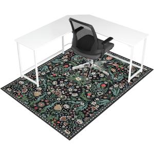 Office Chair Mat for Hardwood Floor & Tile Floor,48"X 60" Heavy Duty Desk Chair Mat for Hard Floors, Under Desk Rug for Rolling Computer Chair,Anti Slip,Low Pile Carpet Floor Protector-Green Grass