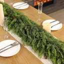 Real Touch Christmas Cedar Garland -5ft Artificial Garlands Faux Cedar Fake Pine Needles Garland for Fireplace,Table,Window,Stairs,Mante,Holiday Indoor Outdoor Xmas Decor(2PCS)