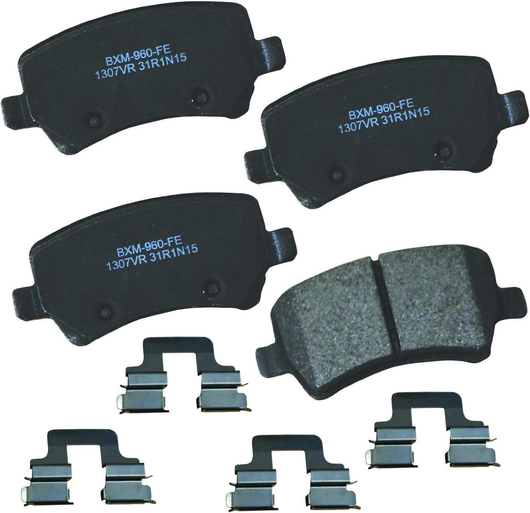 Bendix Premium SBM1307VR Semi-Metallic Rear Brake Pads for Select Models Land Rover LR2, Range Evoque, Volvo S60, S60 Cross Country, S80, V40, V40 V60, V60 V70, V90 XC60, XC70