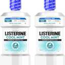Listerine Extra Mild Alcohol-Free Mouthwash, Oral Rinse Powered by Essential Oils Kills 99.9% of Germs that Cause Bad Breath for A Clean* Mouth, No Added Dyes, Mild Cool Mint Flavor, 1L x 2