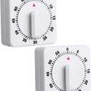 Weewooday 2 Pieces 60 Minute Visual Kitchen Timer Hour Mini Countdown Mechanical Timer Loud Voice for Kitchen, Homework, Exercise