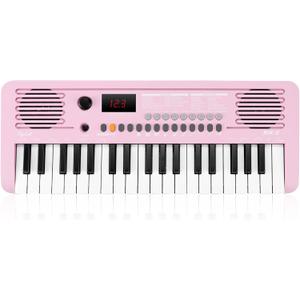 POGOLAB MK-2 37 Keys Kids Keyboard Piano, Portable Small Keyboard with 40 Songs, 200 Sounds, with MIDI Function, LED Display & Dual Speakers, Compact Mini Music Piano for Kids/Beginners (Pink)
