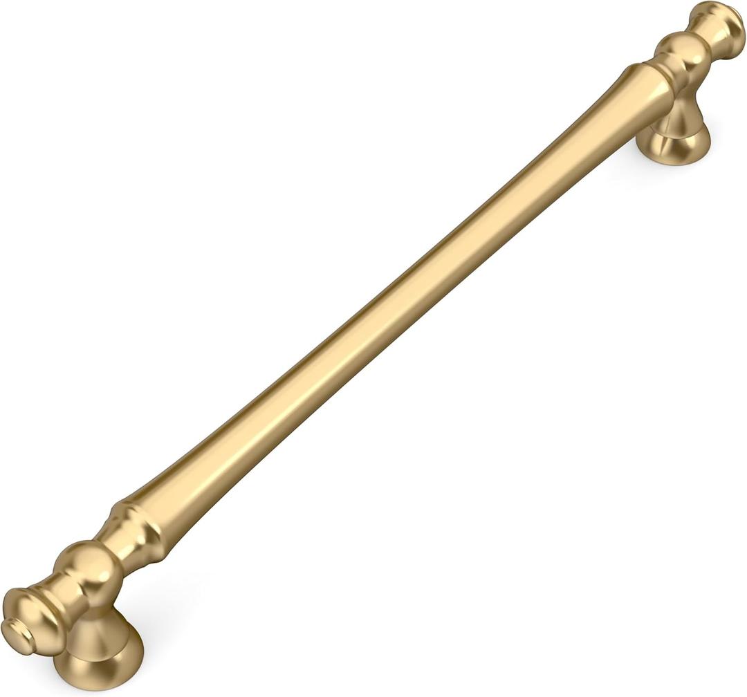 Amerdeco 10 Pack Champagne Bronze Cabinet Pulls 9 Inch(228mm) Hole Center Cabinet Hardware Kitchen Cabinet Handles for Bathroom Drawer Pulls Dresser Pulls ZH0014