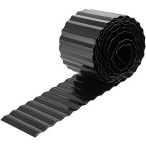 Corrugated Metal Garden Edging, 6"40Ft Durable Metal Landscape Edging, Modern Corrugated Design for DIY Flower Beds and Landscaping Borders(Black)
