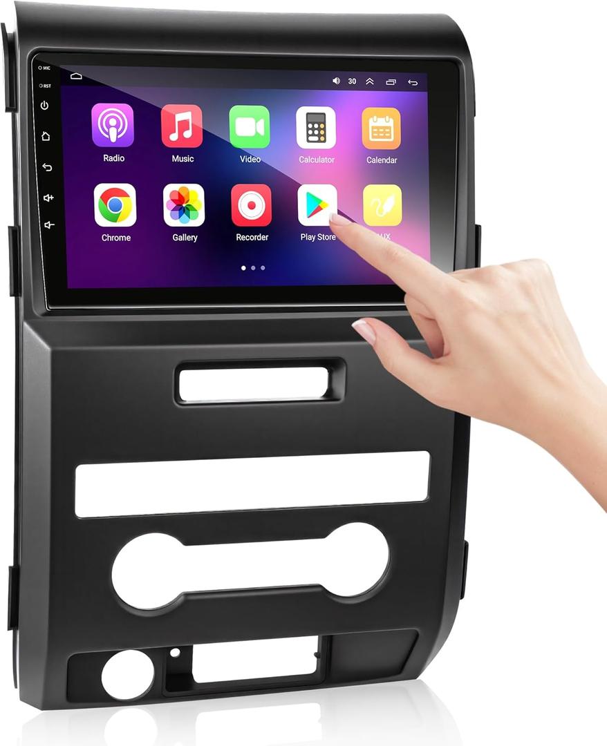 4G+64GB Car Radio Stereo for Ford F-150 STX/XLT/XL 2009-2012(Only for Manual AC),Android 13 Carplay&Android Auto with 9" IPS Touch Screen Radio w/Real-Time GPS/Voice Control/WiFi/AHD Camera/SWC/FM