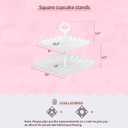 Pack of 10 NWK Cake Stand Set, with 3 x Two-Tier and 3 x Three-Tier Cupcake Stands, 4 x Appetizer Trays, 1 x Tablecloth for Birthday Bridal Baby Shower Party (White)