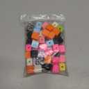 50Pcs Cube Letter Beads Acrylic Alphabet Bead 18x18mm Multicolor Random Capital Letters Initial Pattern Charms Loose Spacers for Jewelry Making Crafts Necklaces Keychains Bracelets Bag Decor