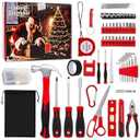 57-Piece Automotive and Household Tool Set - Tape Measure, Screwdrivers, Hammer, Pliers, Hexagon, Batch Head, Repair Hand Tools Perfect for Car Enthusiasts and DIY Home Repair