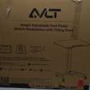 AVLT 47" Height Adjustable Mobile Workstation with Tilting Desk (3 ft 11 inches) - Foot Pedal Pneumatic Standing Desk Cart - Mobile Laptop Cart - Mobile White Cart with Brake Casters
