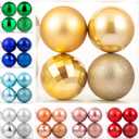 XmasExp 4in Large Christmas Ornaments Christmas Ball Ornaments Giant Tree Decoration Shatterproof Decorative Hanging Balls for Holiday Party Decor (Gold, 4pcs)
