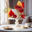 21 Pcs Boho Cake Topper Balloons Cake Topper Rose Red Gold Palm Leaves Cake Decorations for Wedding Baby Shower Birthday Party Anniversary Supplies