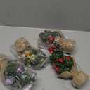 4 Pack 7.8 Inch Pre-lit Mini Christmas Tree Flocked Tabletop Small Artificial Christmas Tree with Hanging Ornaments for Christmas Table Desktop Bedroom Home Indoor Decoration(Luminous)