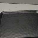 Extra Large Serving Tray with Handles, 20x13 inch, Set of 2 Melamine Platters for Serving Food, Turkey, Cookie, Rectangular Trays for Eating, Raised Dots Matt Finished, Dishwasher Safe, Black