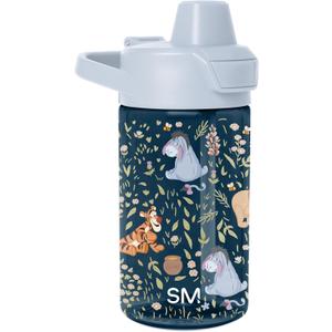Simple Modern Disney Kids Tritan Plastic Summit Water Bottle | 12 oz BPA-Free Cup with Covered Leak Proof Straw Lid for Girls, Toddlers | Winnie the Pooh Floral