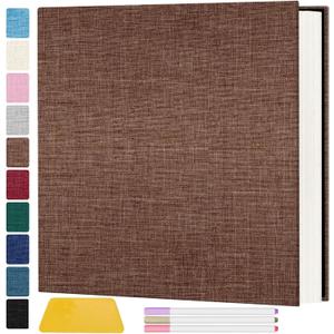 Zesthouse Photo Album Self Adhesive Pages, 60 Pages Magnetic Scrapbook Albums with Sticky Page, Photos Album Holds 8x10 & 5X7 & 4x6 & 6x8 & 3x5, Large Picture Book Ideal Gift for Family Wedding Baby (Coffee)