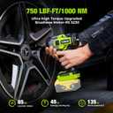Impact Wrench 1/2 inch for DeWalt 20v Battery, Impact Wrench 750Ft-lbs(1000N.m) High Torque Brushless Electric Impact Gun, Power Impact Driver with 3-Mode Speed, LED Work Light(no battery)-Green