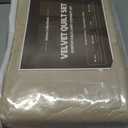 Velvet Quilt Bedspread, Ultra Soft Bedding Sets, Lightweight Quilted Velvet Comforter Set with 1 Quilt & 2 Pillow Shams (Beige Brown, King/Cal.King, Wave Pattern)