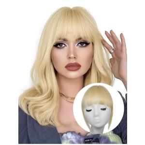 Clip in Bangs 100% Real Human Hair fake bangs clip in hair extensions clip on bangs for women French Fringe Bangs Natural Hair Pieces for Daily Wear(French Bangs,Blonde)