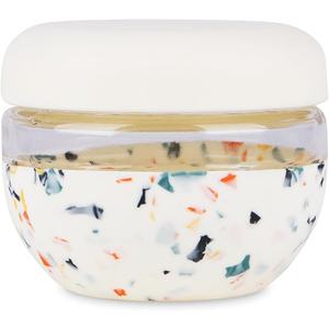 W&P Porter Seal Tight Glass Food Storage Container with Lid, Terrazzo Cream 16oz, Leak & Spill Proof Meal Prep Container, Microwave & Dishwasher Safe, Borosilicate Glass (16 oz)