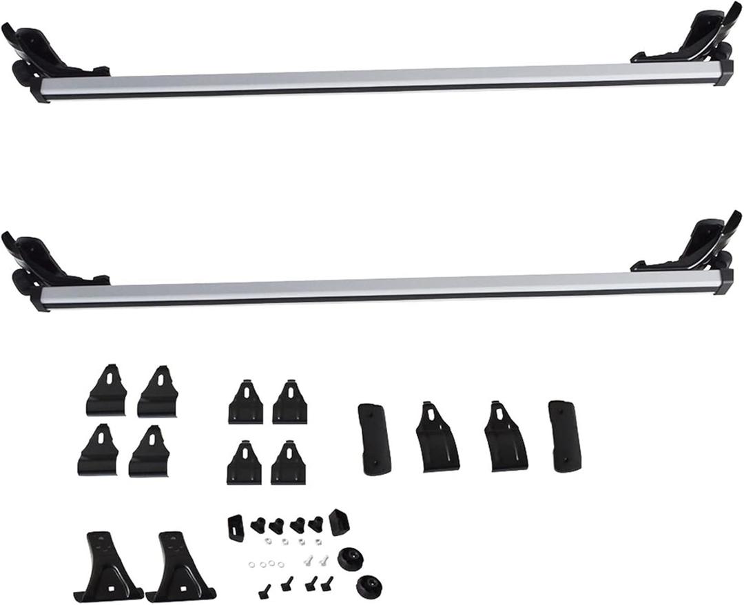 Universal 48 330LB Car Top Roof Cross Bar Luggage Cargo Carrier Rack w/ 3 Kinds Clamp Silver