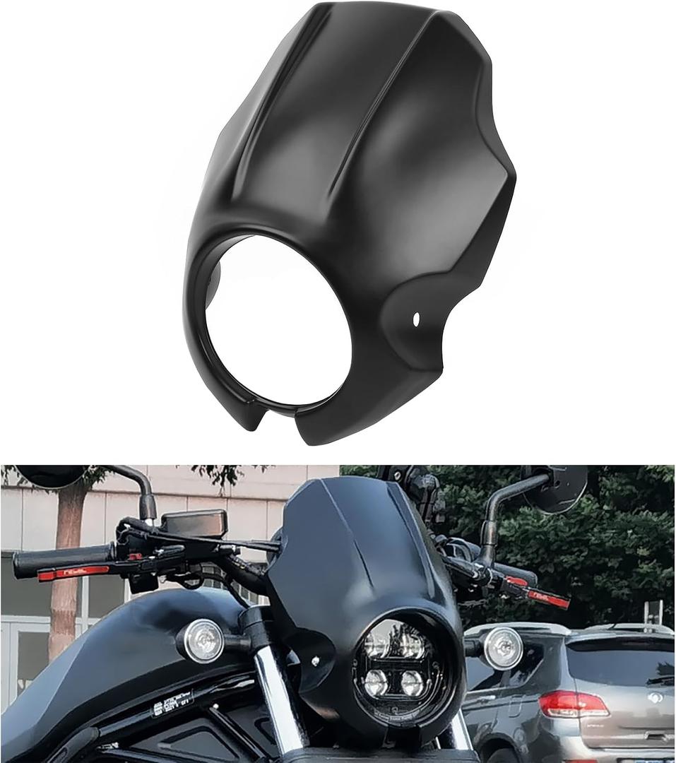Motorcycle Headlight Fairing Covers Front Head Light Cowl Fork Mount Headlamp Mask Visor For Honda Rebel 1100 CMX1100 2021 2022 2023 2024 2025 (Matte Black)