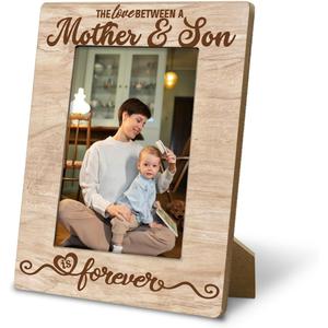 Best Mom Ever, Mother Gifts, The Love Between a Mother & Son is Forever Rustic Wooden Picture Frame - 4x6 Inch, Heartfelt Gift for Mom on Christmas Birthday, Farmhouse Office Desk Decor