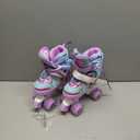 Rainbow Toddler Roller Skates - Size 4 Adjustable | Light Up Quad Skates for Girls & Boys Beginners Aged 3-12 (Small- 11C-1)