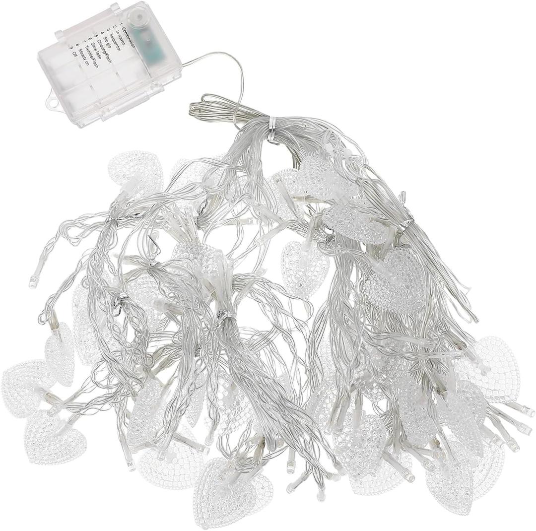 1pc String Valentine Waterfall Lights Fairy Curtain Lights Heart Curtain Lights Backdrop Fairy Lights Wedding Window Lights Fairy Light Curtains Led Decor Flashing (200*150 CM)