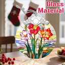 Christmas Ornaments: Stained Glass Ornament, Birth Flower Ornament, Christmas Tree Ornaments & Xmas Tree Decorations Exquisite Holiday Decor, Birth Flower Gifts Perfect Holiday & Xmas Gifts - Aug