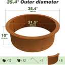 Fire Pit Ring Outdoor Wood Burning Fire Pit Liner 35.4 Inch Camping Fire Ring Corten Steel Firepit Ring Heavy Duty Campfire Ring Above or In-Ground for Bonfire Outdoor Backyard