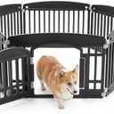 NEWBULIG Dog Playpen 6-Panel, 24IN Puppy Playpen, Stable Dog Play Pen Indoors/Outdoor with Secure Locking Door, Plastic Pet Fence for Small & Medium Dogs