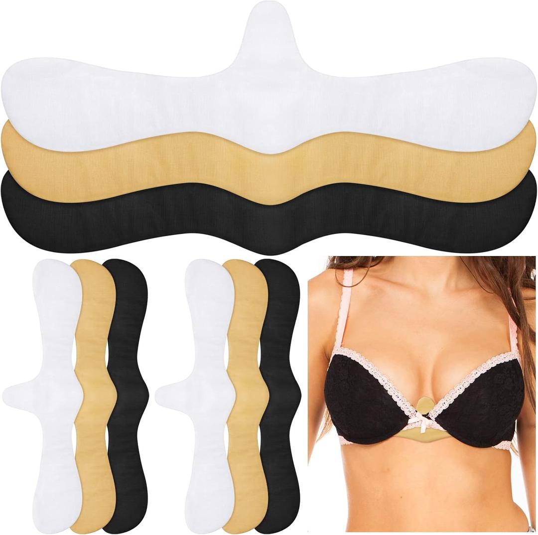 Boyiee 9 Pcs Cotton Bra Liners for Sweat Rash Liners Under Breasts Sweat Absorber Pads for Women Female